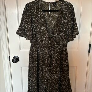 Massimo Black and Cream Midi Dress